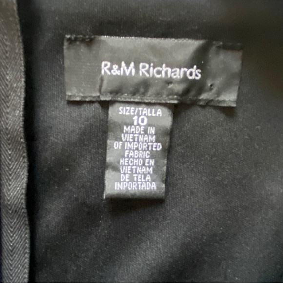 R&M Richard’s Sheer Sleeve Black Dress size 10 - Picture 6 of 9